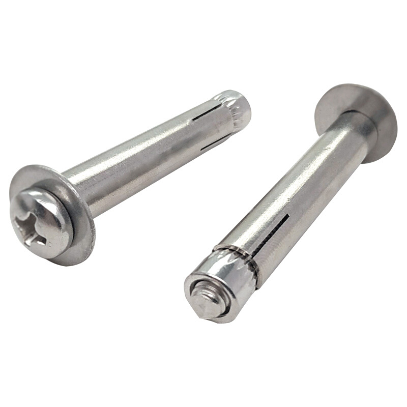 。201不锈钢内膨胀螺栓十字圆头内膨胀螺丝盘头内置式拉爆M6M8M10