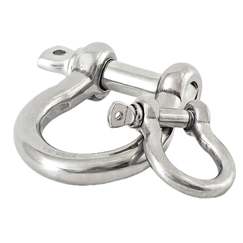 。304不锈钢弓形卸扣船用马蹄形卸扣链条吊装连接扣D型卸吊起重弧