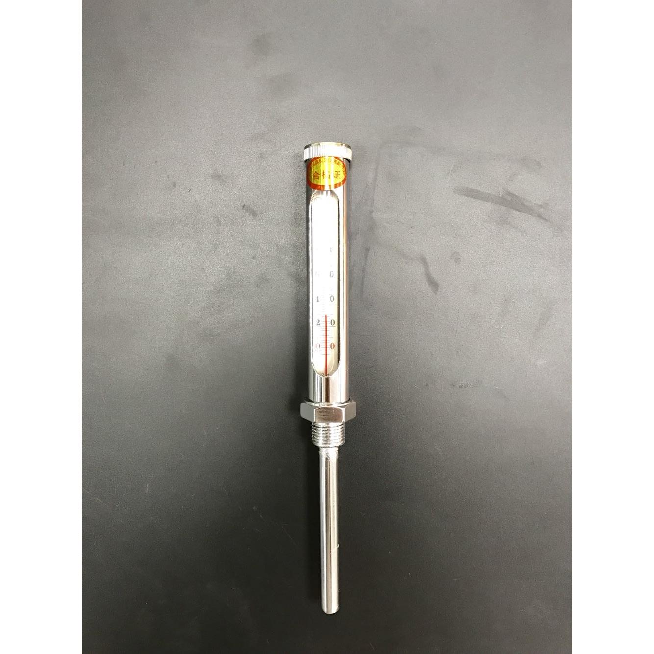 金属壳玻璃温度计 0-100度 螺纹G1/2 螺纹加测温杆长度120mm
