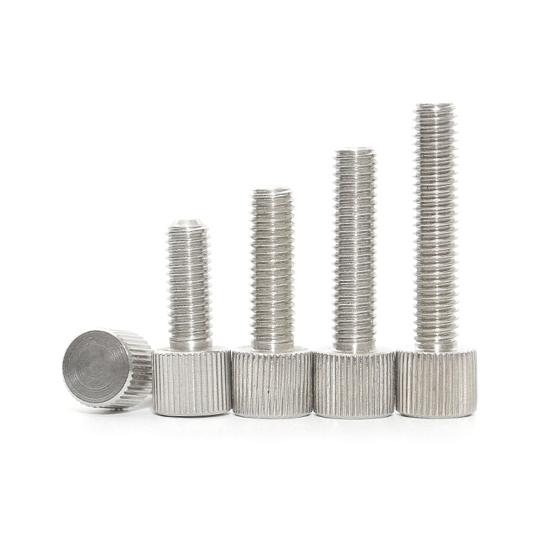 。M2M2.5M3M4M5M6 304不锈钢圆形手拧螺丝单头滚花小头螺钉平头螺