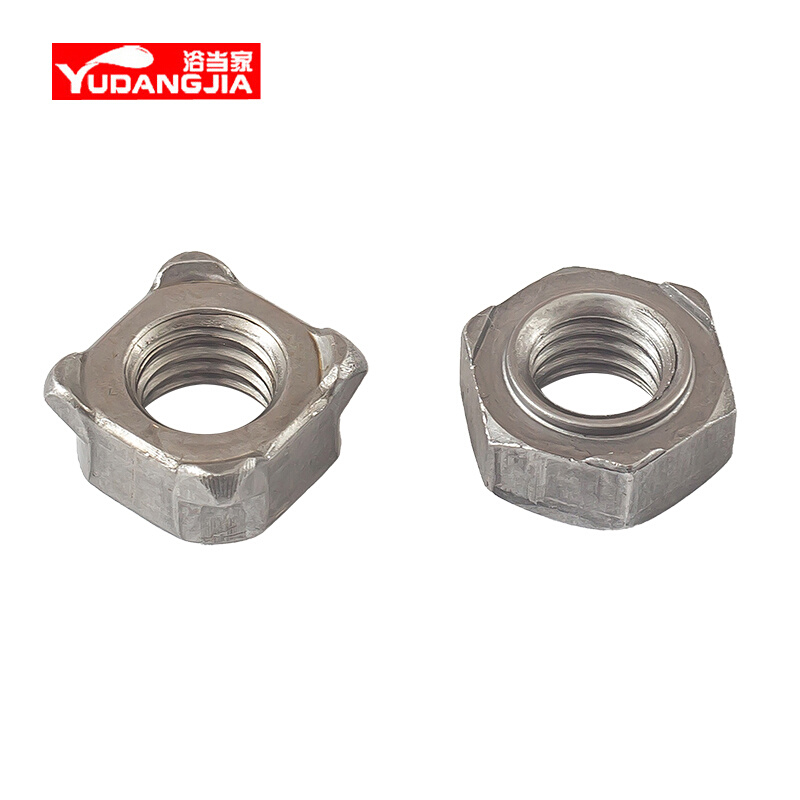 。碳钢本色六角焊接螺母四方点焊螺帽台阶碰焊无角M5M6M8M10M12M1