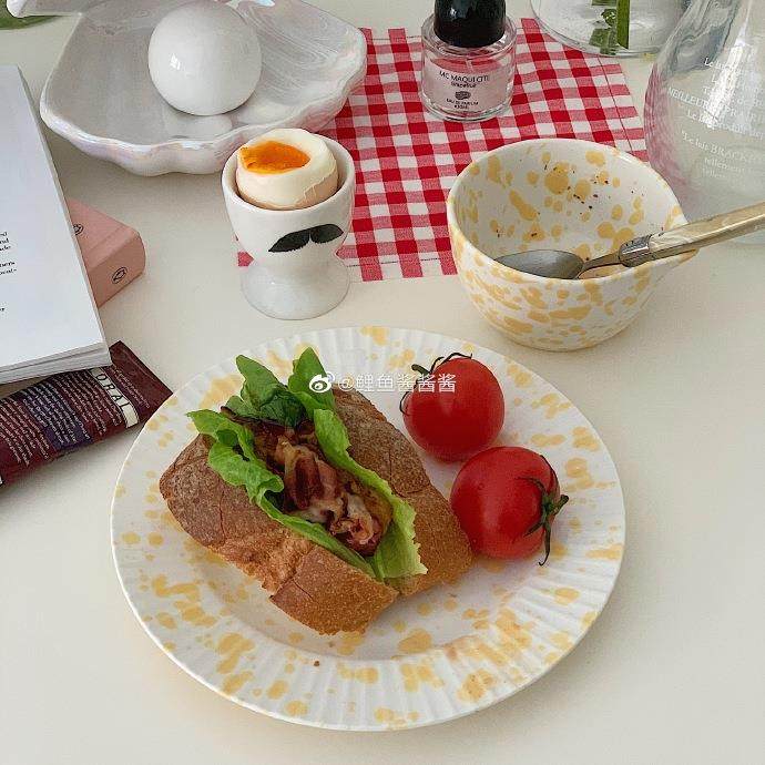 Shinymomo韩式泼墨小众餐盘水果盘陶瓷盘子ins博主美食餐具家用盘,纺织面料/辅料/配套,服装加工设备,淘宝优惠券,粉丝福利购,淘宝优惠卷