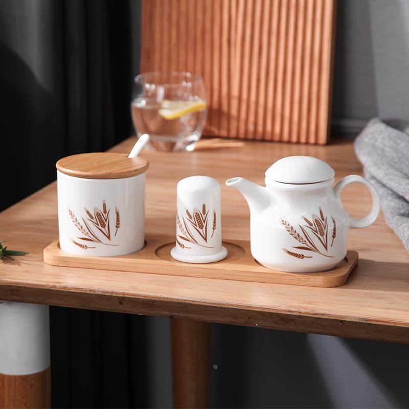 麦穗陶瓷泼辣油壶调料罐牙签筒调味罐套装筷子筒辣椒罐醋壶酱油瓶,玩具/童车/益智/积木/模型,其它玩具,淘宝优惠券,粉丝福利购,淘宝优惠卷