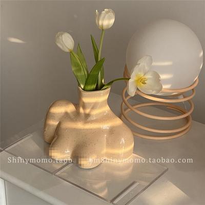 Shinymomo自制小众法式创意花瓶艺术摆件复古装饰文艺陶瓷插花器
