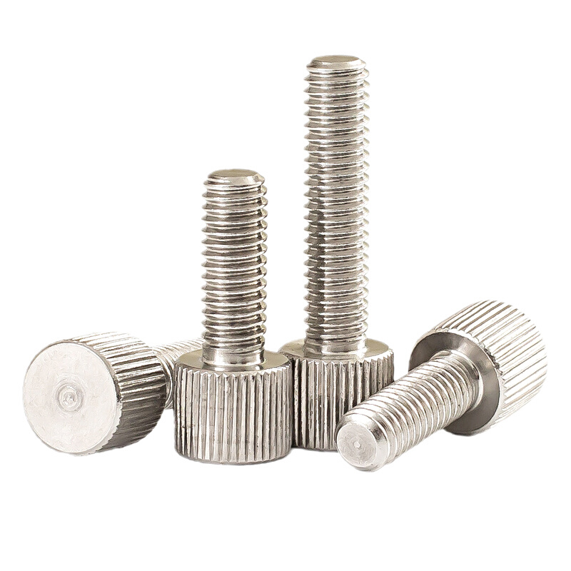 。M2M2.5M3M4M5M6 304不锈钢圆形手拧螺丝单头滚花小头螺钉平头螺