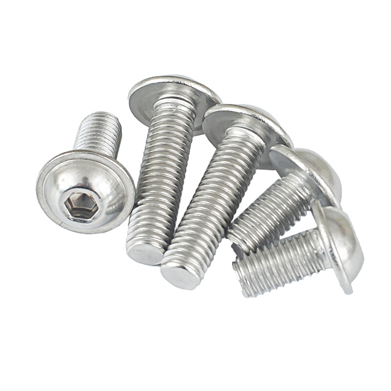 。304不锈钢圆头带垫内六角螺丝半圆头螺钉平圆头机钉M3M4M5M6M8M