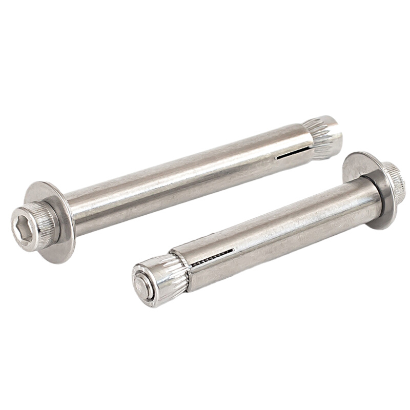 。304/201不锈钢内膨胀螺栓圆柱头内六角内膨胀螺丝拉爆螺杆M6M8M