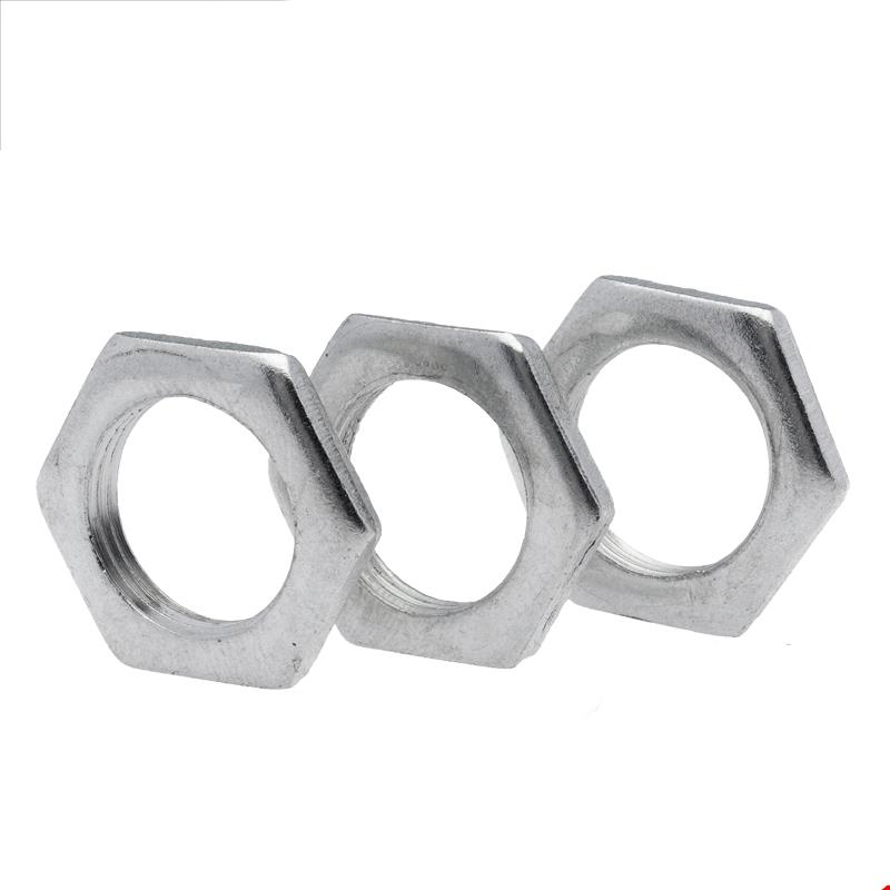 GB808铁镀锌细牙六角薄螺母灯具超薄扁型细牙锁紧螺帽M6M8M10-M24