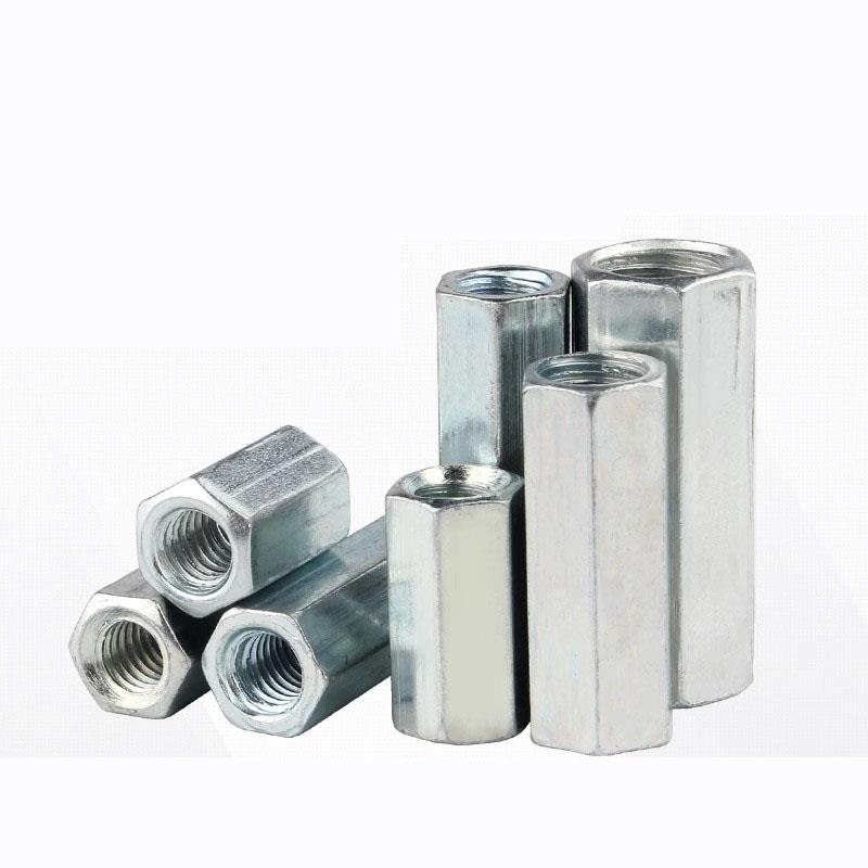镀锌加长六角螺母螺杆丝杆连接螺帽圆型接头螺丝帽M4M5M6M8M10M20