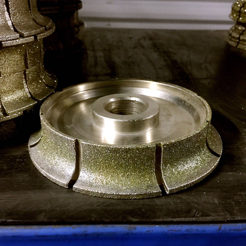 。电镀金刚石磨轮石材磨边机石英石大理石线条轮包邮石材辅料