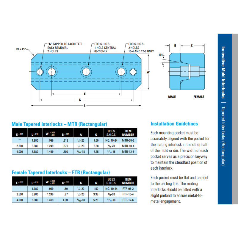 。DME斜度锁MTR082/FTR082 边锁MTR104/FTR104 定位块MTR126/FTR1