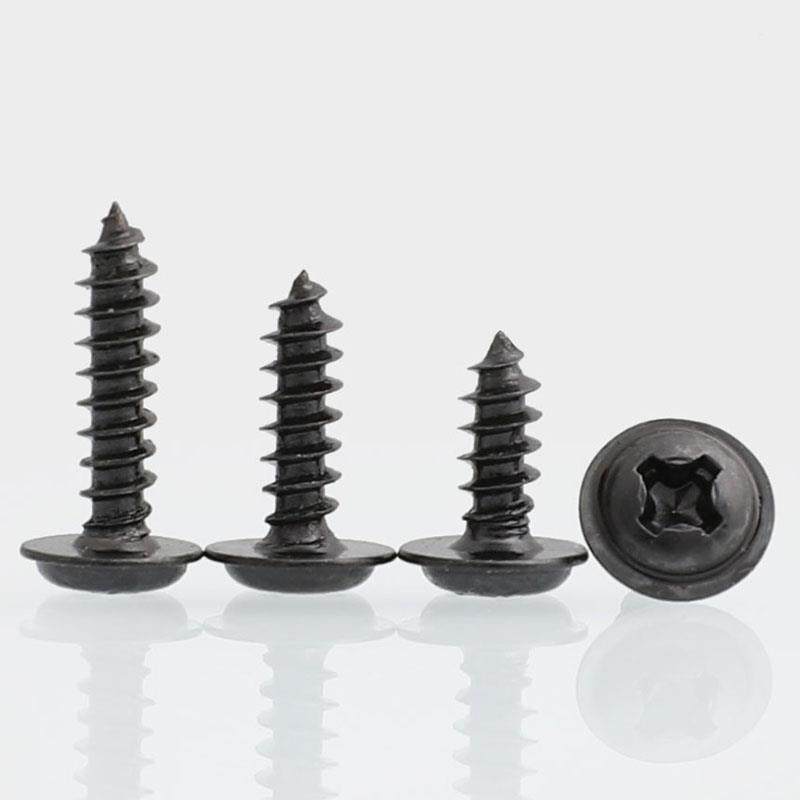 新款 PWA黑色十字带垫自攻螺钉带介螺丝M4M3M2.3M2.6*x4x5x6x8x1