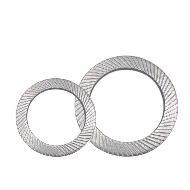 304不锈钢锁紧防滑垫圈DIN9250双面斜纹压花弹簧垫圈垫片Φ3-Φ25