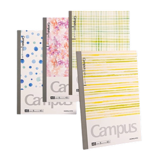 日本kokuyo国誉水彩絮语系列笔记本本子Campus无线装订本B5/A5清新简约胶装本大学生考研记事本8mm点线日记本