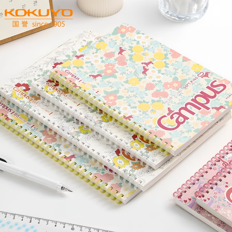 日本KOKUYO国誉加藤木系列笔记本子Campus软线圈本加厚学生简约设计记事本B5高颜值少女心小清新日记本螺旋本
