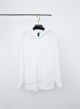 门里门外白色进口棉布衬衫BR25XS0887A