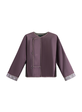 门里门外紫色双宫斜襟童装外套BR24QW0887A