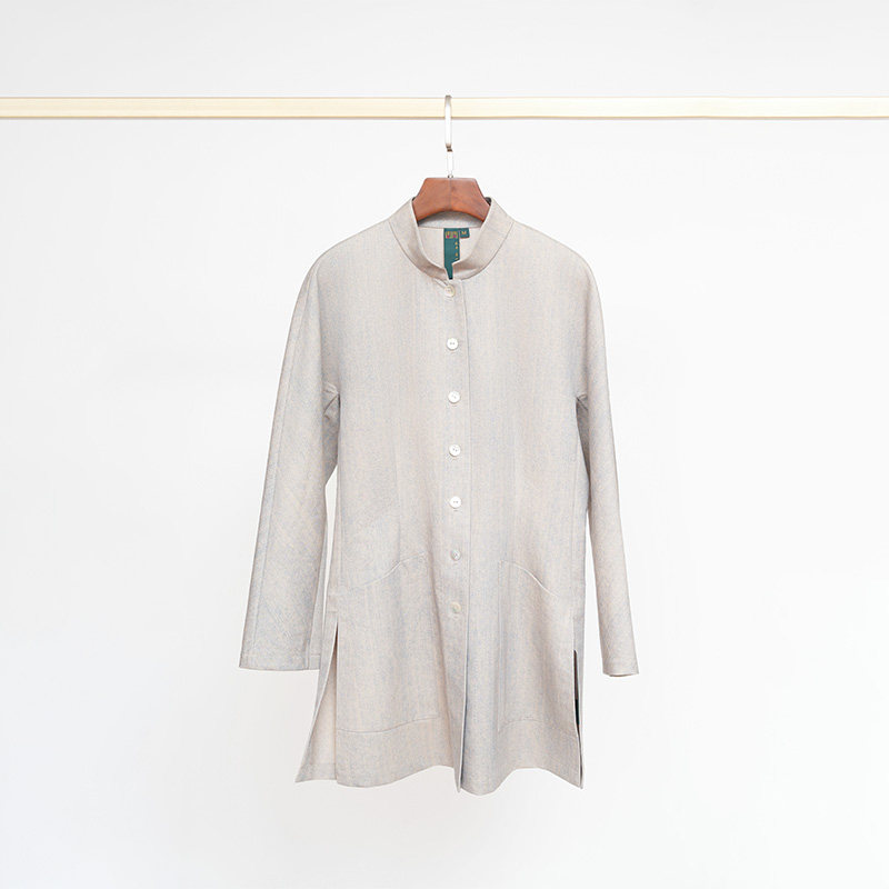 门里门外丝毛棉麻长袖衬衫上衣BR25QC0920B