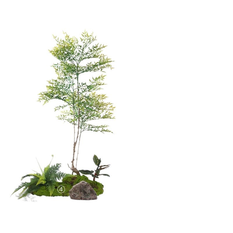绿植造景采光井天井造景楼梯角落装饰玄关橱窗假树景观植物