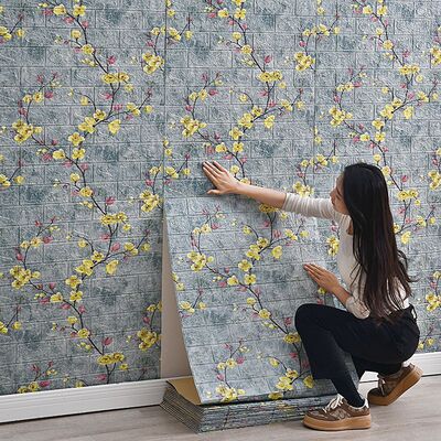 墙纸自粘3d立体墙贴防水防潮壁纸卧室泡沫砖网红背景墙面装饰贴纸