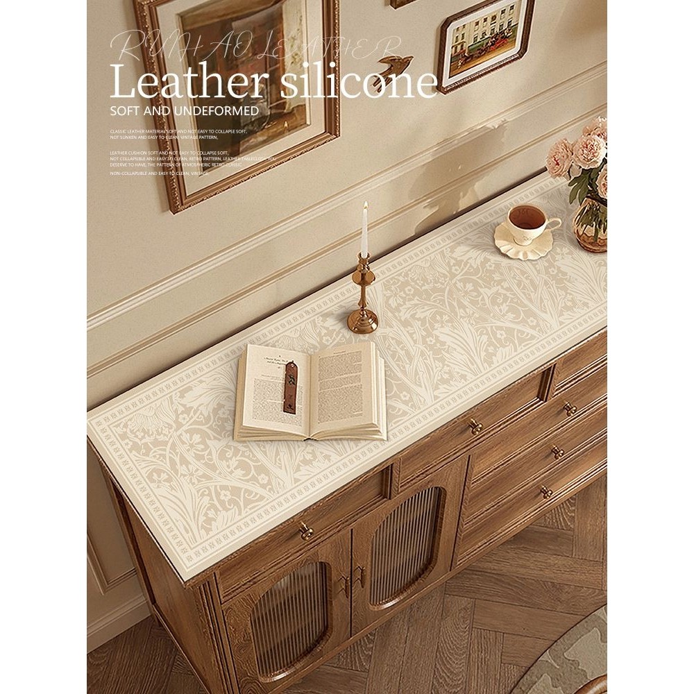 美式餐边柜桌垫桌布防水防油高级感电视柜台面保护垫鞋柜玄关盖布