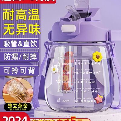 大肚杯女生高颜值水杯2025新款大号容量喝水杯子夏天便携吨吨水壶