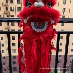 9寸学生舞狮羊毛双人儿童舞狮子全套单人眨眼塑料醒狮表演小狮子6