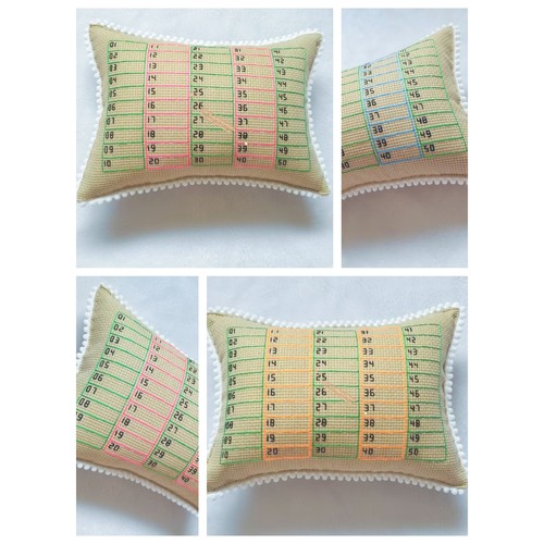 [耐脏款古绢布时尚豆豆边]十字绣数字01-50排线包成品颜色随机发