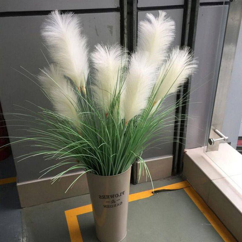 仿真芦苇粉红色草干花盆栽摆件客厅装饰假狗尾草落地橱窗摆设