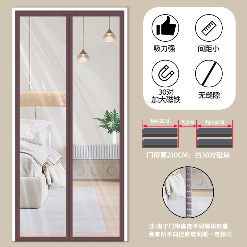 ?空调门帘家用挡风自吸隔断帘遮挡防走冷塑料防冷气透明软门帘遮