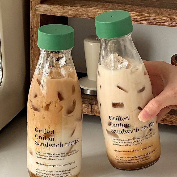 咖啡杯便携外带随行杯玻璃杯女高颜值水杯外带密封杯子水瓶饮料杯