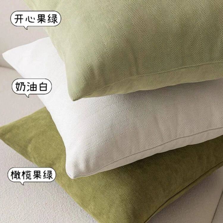 纯色雪尼尔抱枕套客厅枕头正方形咖棕大靠垫靠枕腰靠沙发靠背家具