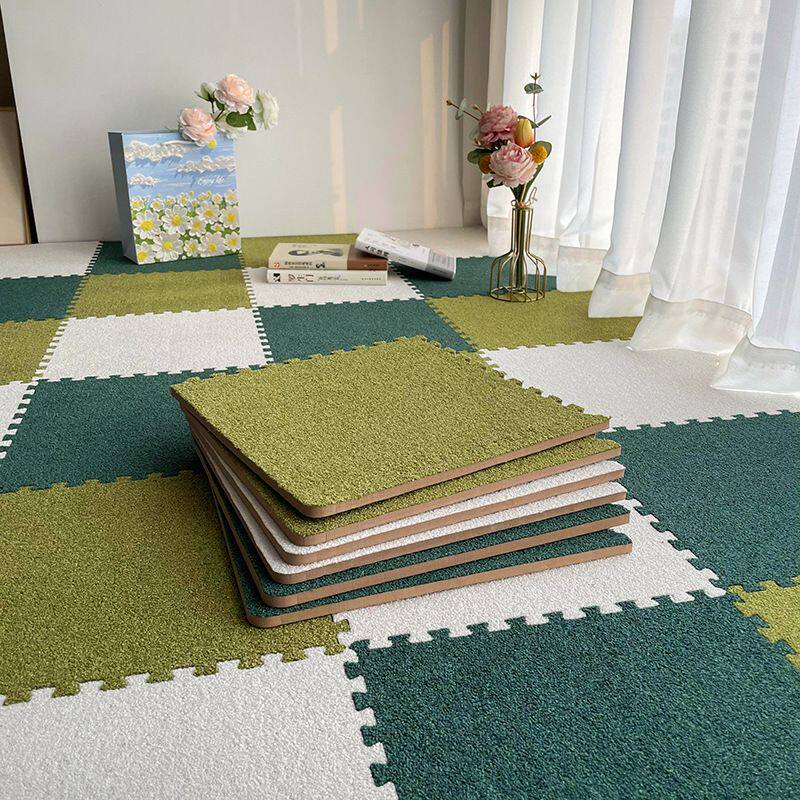 家用地毯卧室床边毯少女房间短绒耐脏客厅大面积全铺儿童拼振尾荣
