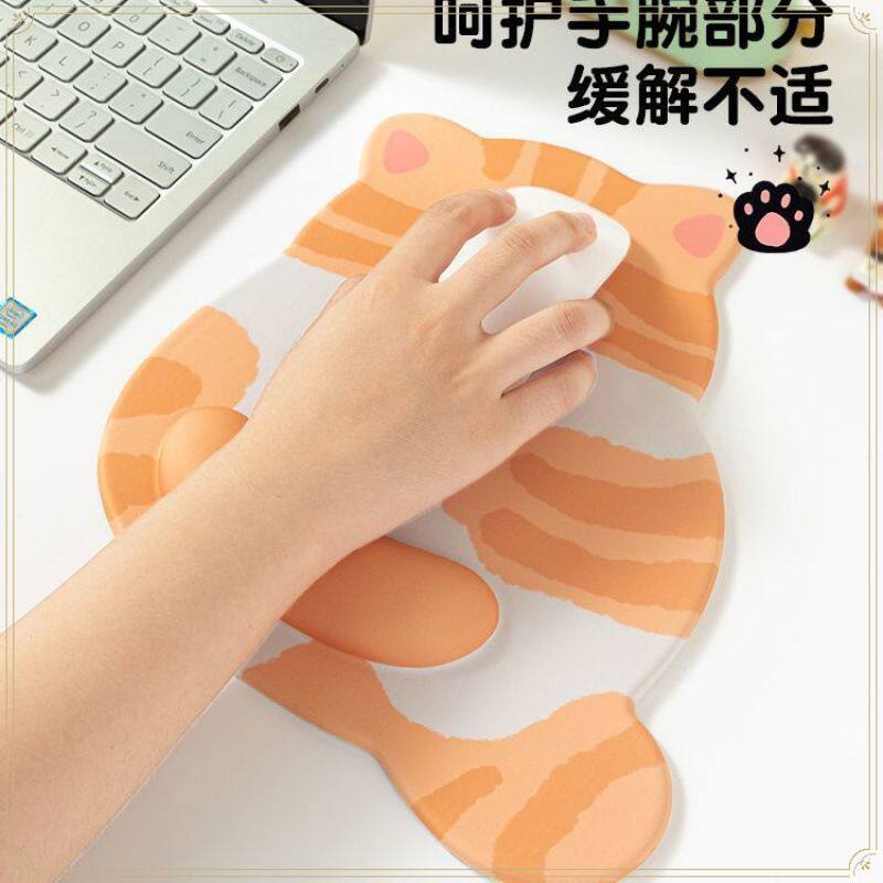 简约加菲橘猫鼠标垫可爱高级立体护腕小号便携电脑办公室桌耐脏
