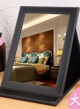 珠宝店柜台镜首饰店镜子便携可折叠化妆镜黑色皮珠宝镜华庚