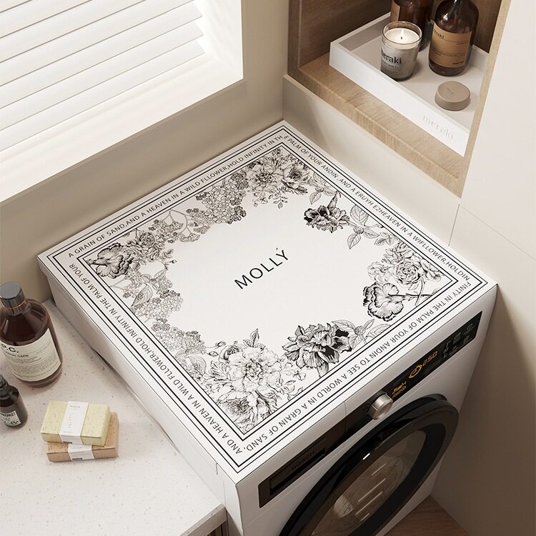 滚筒洗衣机盖垫台面保护垫法式防晒防水防尘罩冰箱盖布床头柜垫子