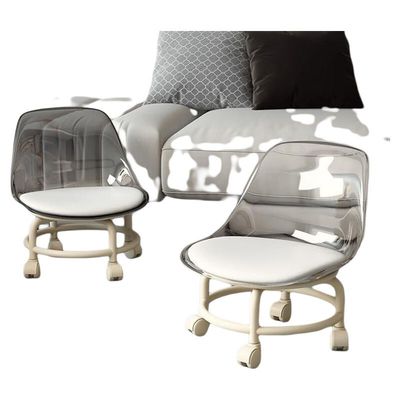 带轮家用滑轮矮凳小凳子静音儿童椅子客厅透明滑动板凳万向轮成人