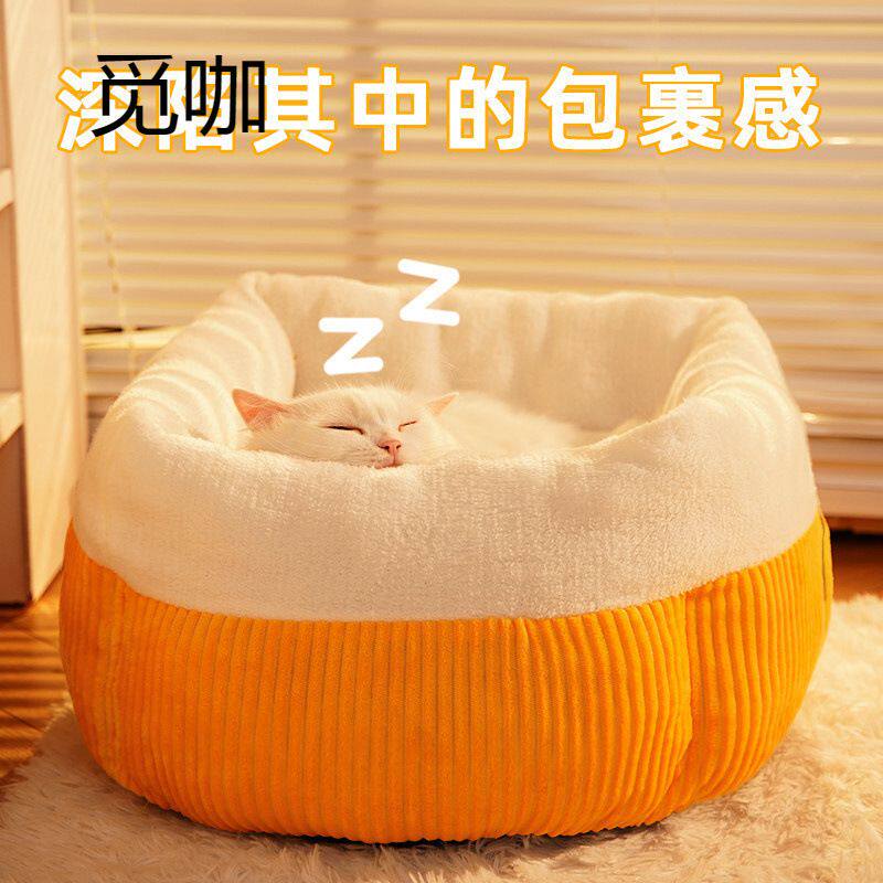 猫窝冬季保暖深度睡眠窝四季通用猫床网红狗狗窝垫子猫咪睡袋用品