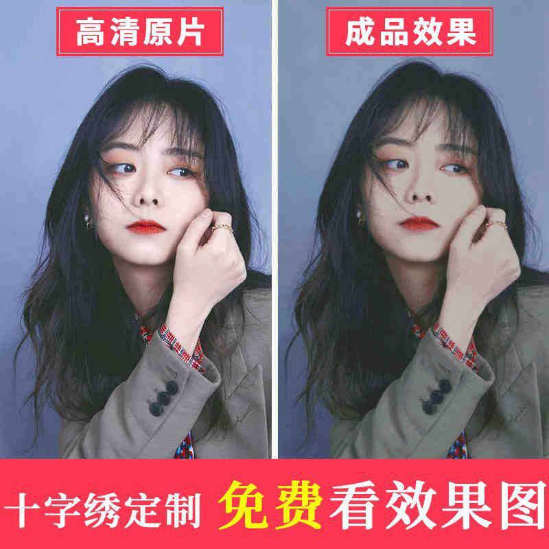 新款钉制真人十字绣照片绣客厅线印花刺绣DIY手工自己钉做