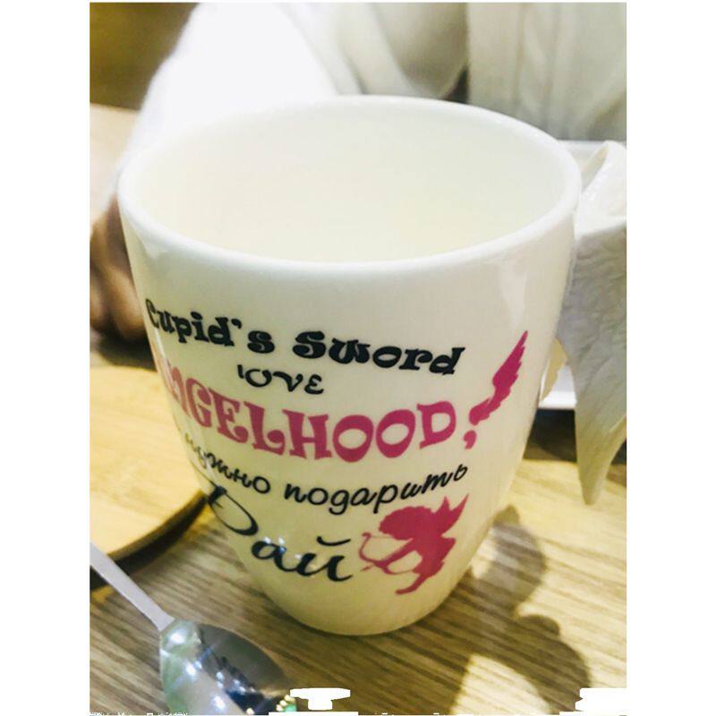 北欧风陶瓷水杯情侣对杯仙女杯金色天使翅膀陶瓷杯中秋国庆节