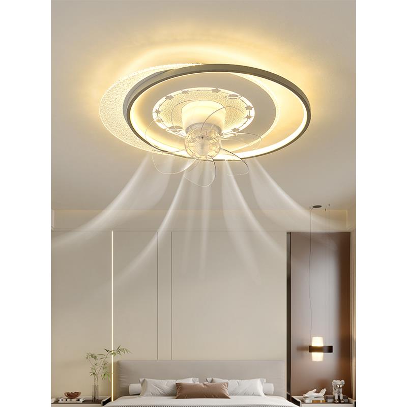新款风扇灯卧室吸顶灯现代简约客厅餐厅灯全光谱护眼智能电扇灯具