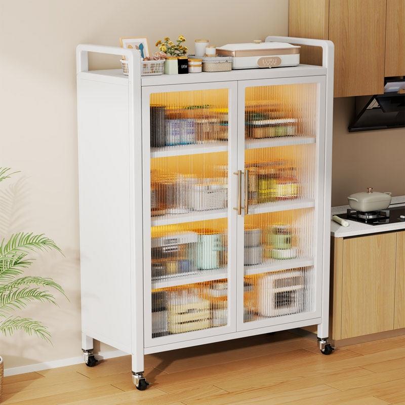 家用厨房多功能置物架碗柜落地微波炉储物柜一体落地收纳柜橱柜子
