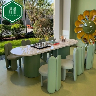 样品屋展示中心儿童活动区桌椅组合架空层宝宝亲子娱乐区学习手工