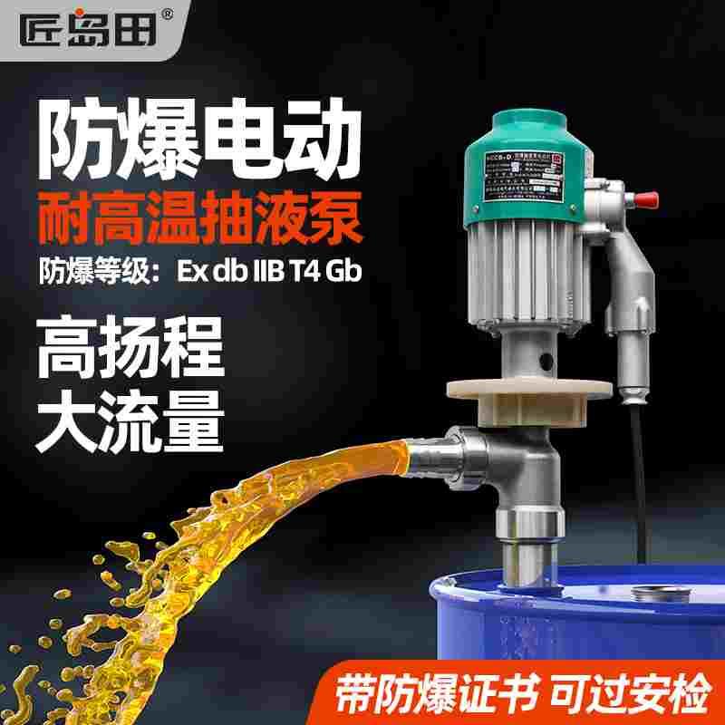 防爆防静电电动抽液泵溶剂柴油汽油酒精手提插桶大功率抽油器抽酸