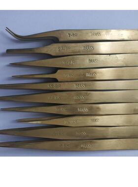 钟表修表工具游丝镊子 Sipel瑞士原装进口铜镊子软黄铜长短弯头夹