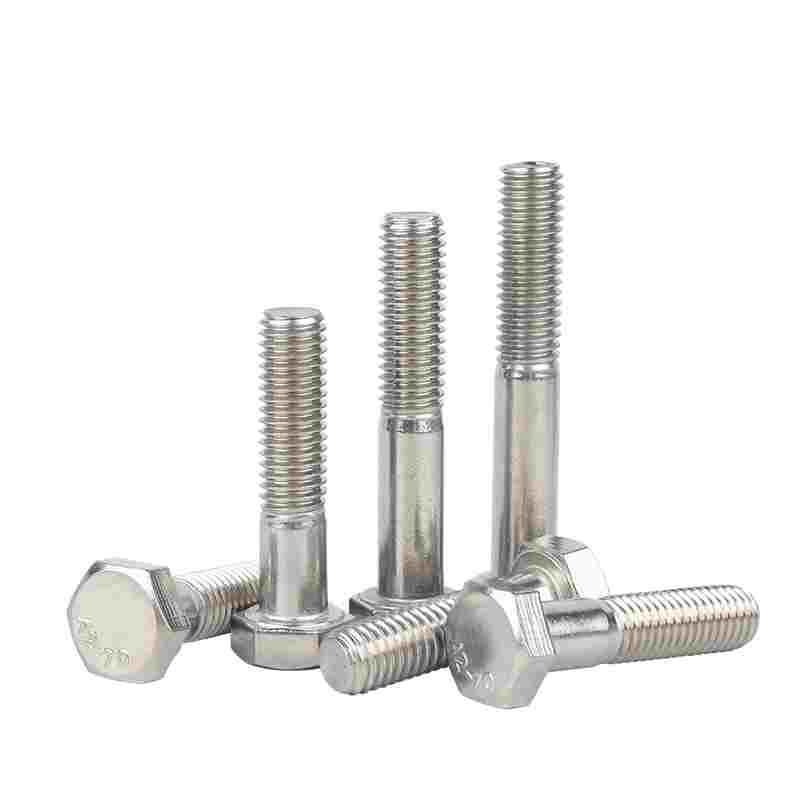 304不锈钢UNC粗牙外六角螺丝美制半牙螺杆UNF细牙六角头英制螺栓