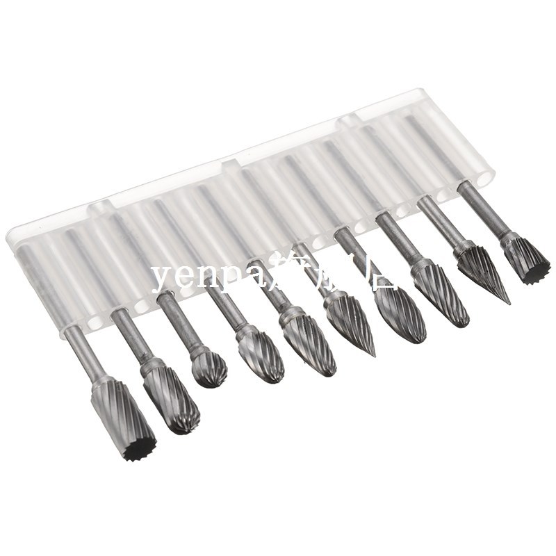 现货10Pcs/set Tugste Steel Carbide ry Burrs Set Acceorie