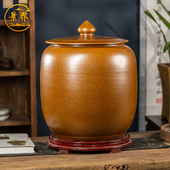 速发景镇德陶瓷茶缸油缸面粉桶带盖家用20 50斤防潮密封米叶储