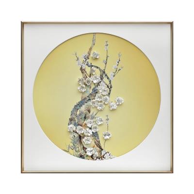 新品新中式客厅玄关o装饰画软装样板房酒店别墅背景墙花卉实物立图片