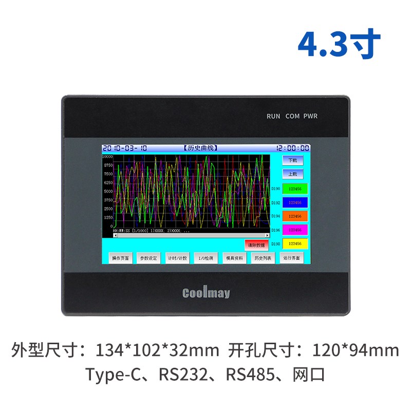 顾美hmi触摸屏人机界面 工业电阻屏串口屏 云组态远程 多尺寸